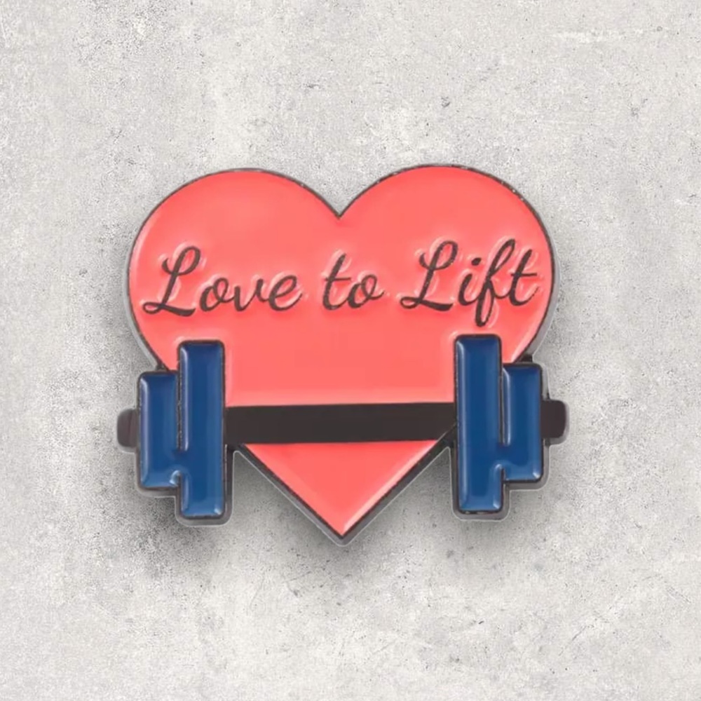 3/$18 NEW Love To Lift Workout Gym Barbell  Fitness Enamel Pin Brooch